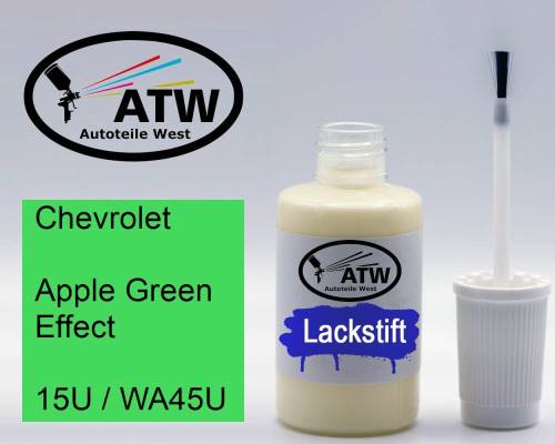 Chevrolet, Apple Green Effect, 15U / WA45U: 20ml Lackstift, von ATW Autoteile West.